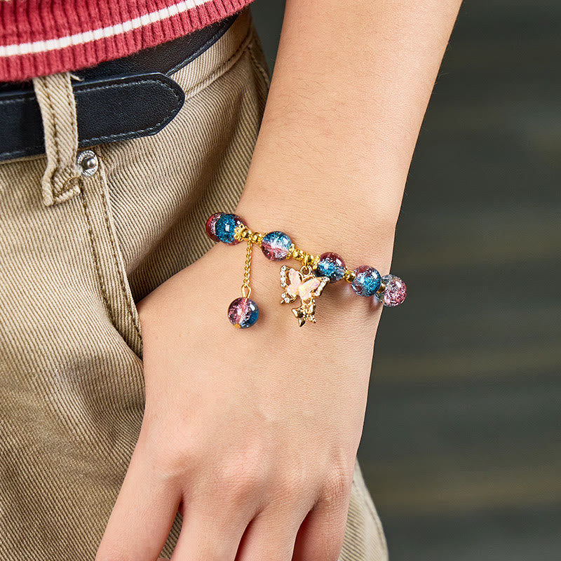 FuAttract Love & Harmony Blue Glaze Beads Butterfly Charm Bracelet - image 17