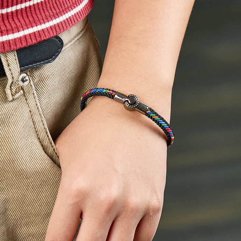 FREE Today: Luck Harmony & Traditional Blessings Five Color Cord Stainless Steel Magnetic Clasp Bracelet - image 16