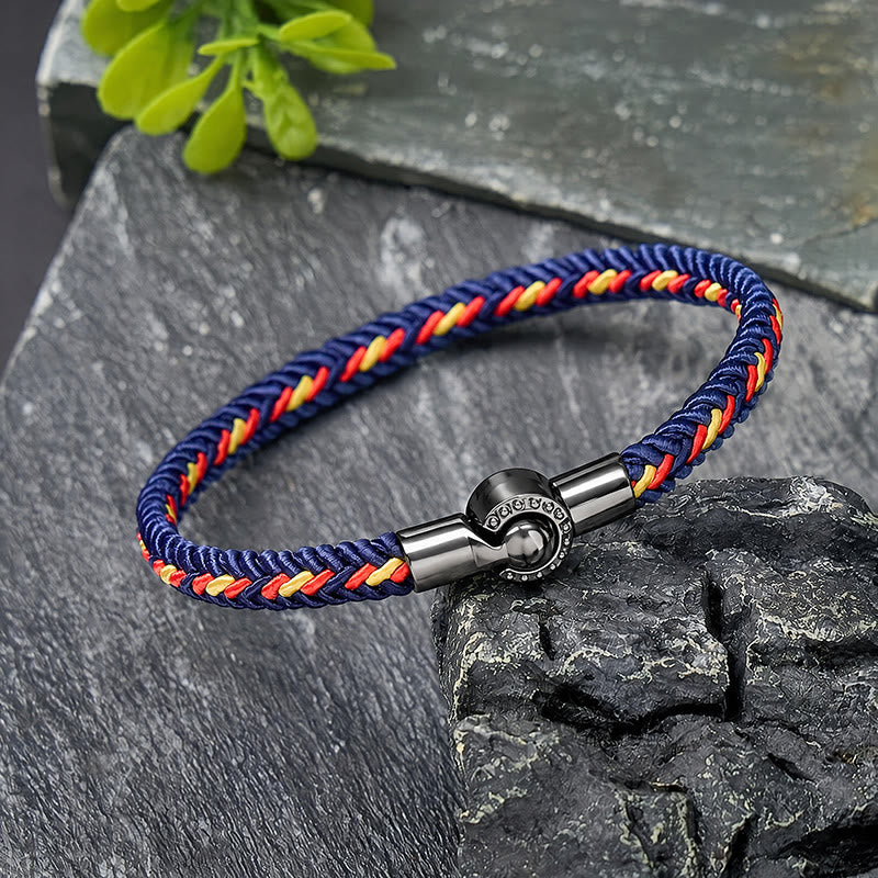 FuAttract Luck Harmony & Traditional Blessings Five Color Cord Stainless Steel Magnetic Clasp Bracelet - image 1