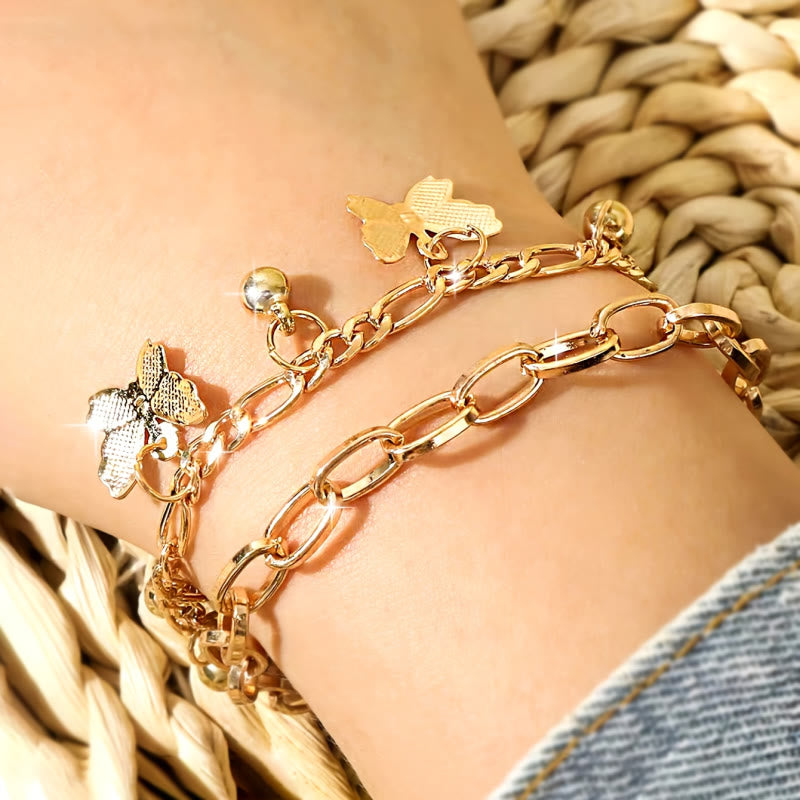 FREE Today: Grace Freedom & Confidence Fashion Butterfly Tassel Double Layer Bracelet - image 3