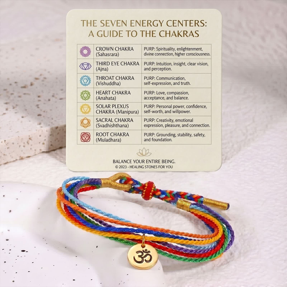 FREE Today: Alignment Harmony & Growth 7 Chakra OM Pendant Colorful Braided Bracelet - image 4