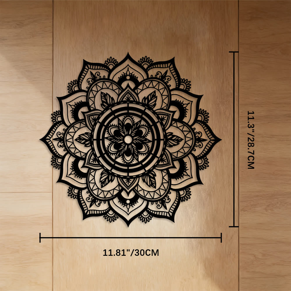 FuAttract Focus Serenity & Alignment Mandala Geometric Symmetry Metal Wall Decor Home Art Decor - Black - 11.81"*11.30"*0.04"/30*28.7*0.1cm - image 4