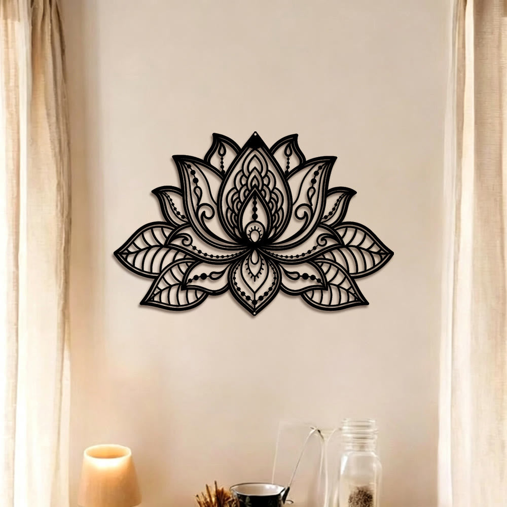 FuAttract Purity Serenity & Elegant Energy Lotus Mandala Metal Wall Decor Home Art Decor - image 1