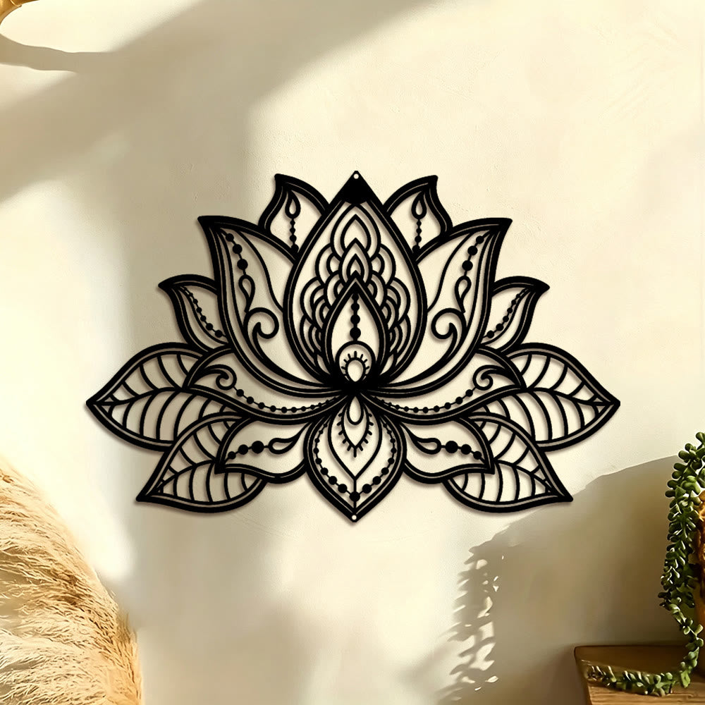 FuAttract Purity Serenity & Elegant Energy Lotus Mandala Metal Wall Decor Home Art Decor - image 0