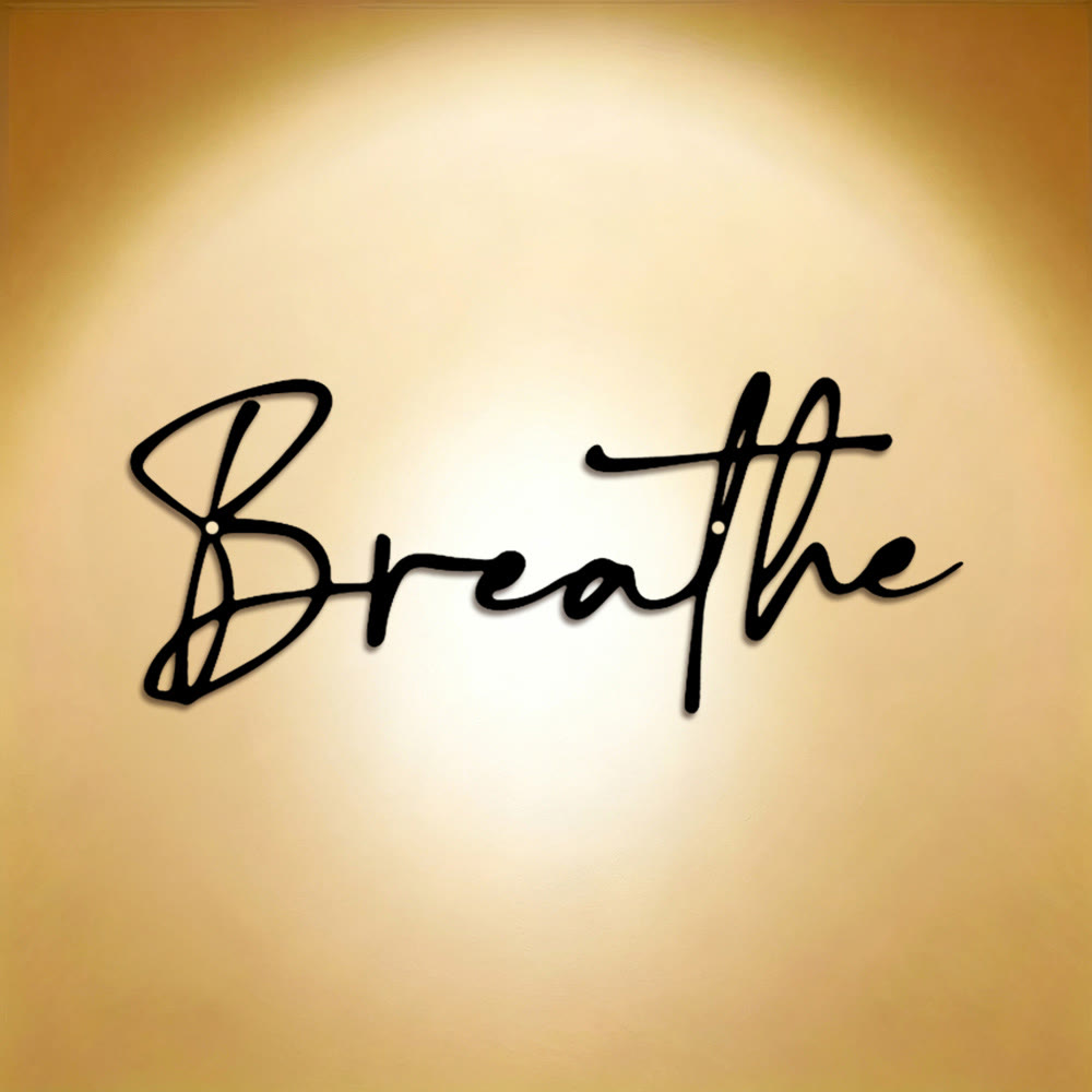 FuAttract Calm Awareness & Clarity Breathe Classic Text Design Metal Wall Decor Home Art Decor - image 0