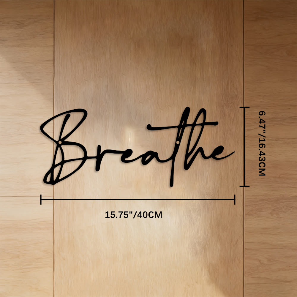 FuAttract Calm Awareness & Clarity Breathe Classic Text Design Metal Wall Decor Home Art Decor - Black - 15.75"*6.47"*0.04"/40*16.43*0.1cm - image 6