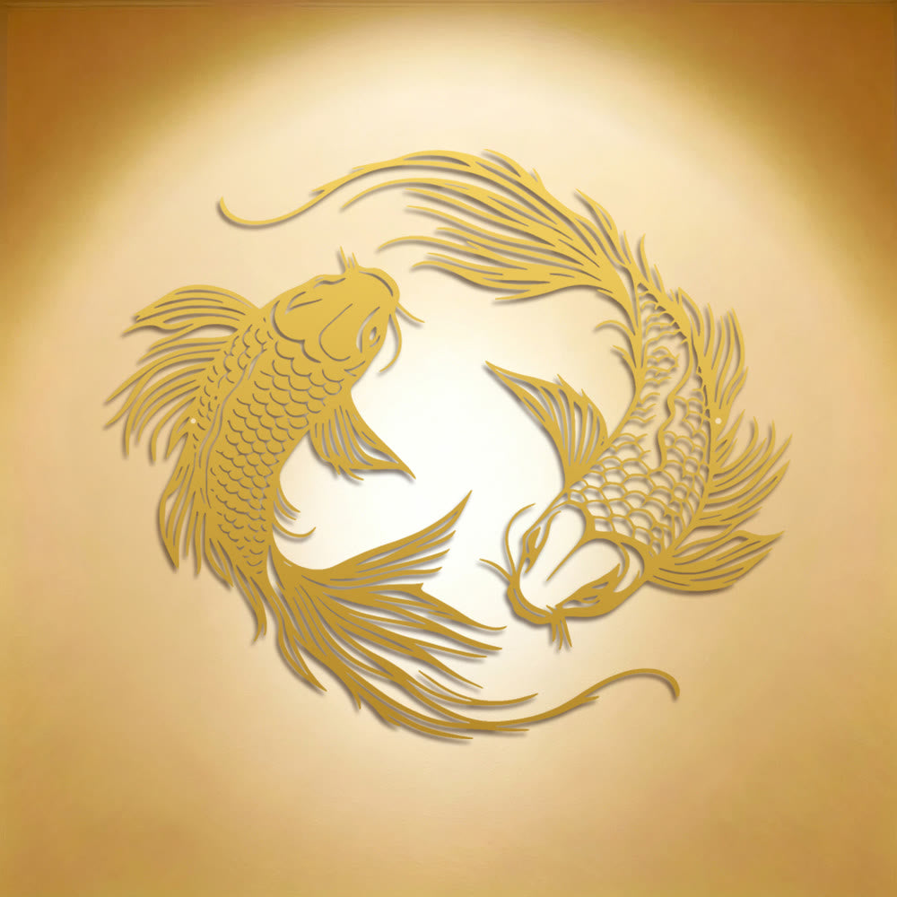 FuAttract Fortune Prosperity & Success Double Koi Fish Metal Wall Decor Home Art Decor - image 9