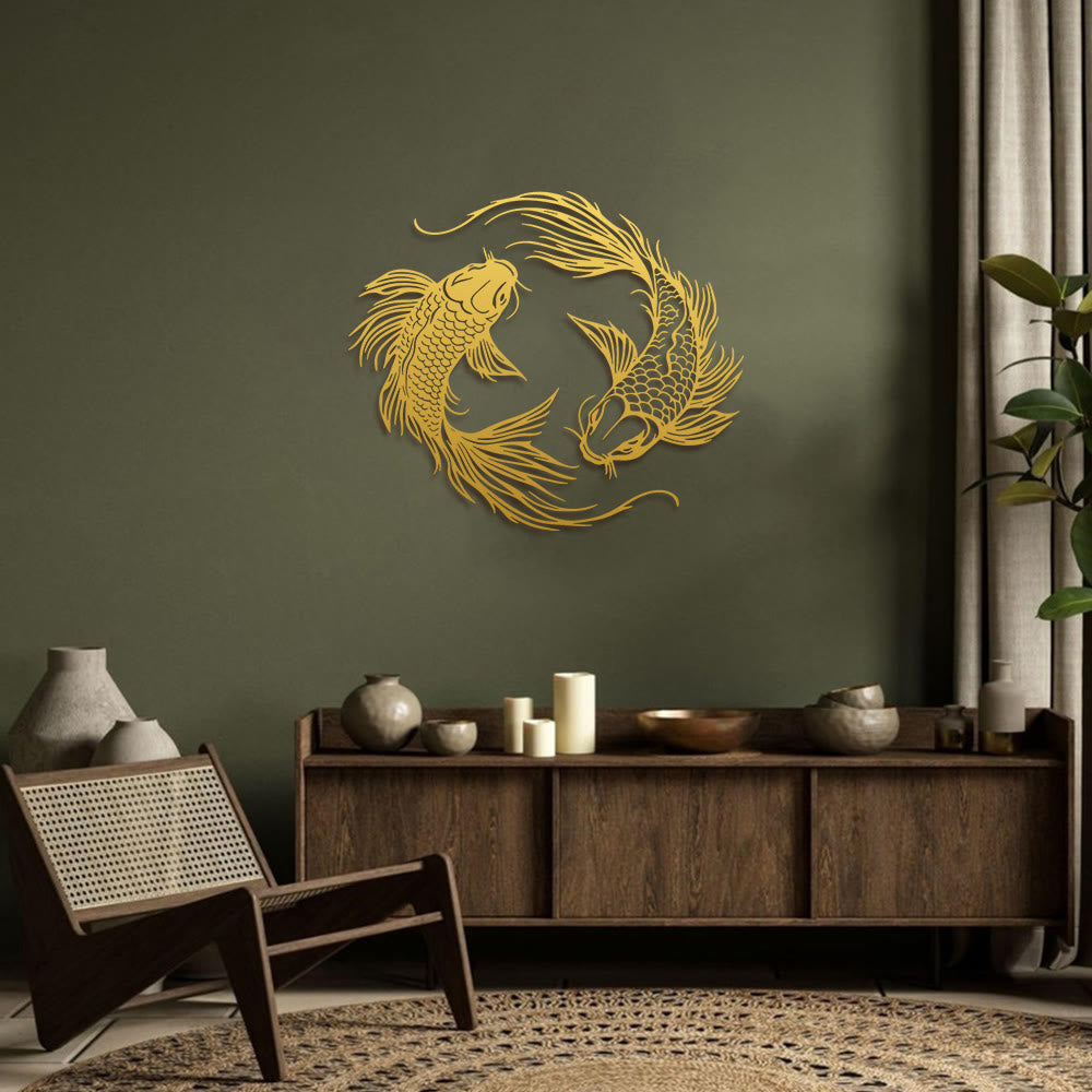 FuAttract Fortune Prosperity & Success Double Koi Fish Metal Wall Decor Home Art Decor - image 16