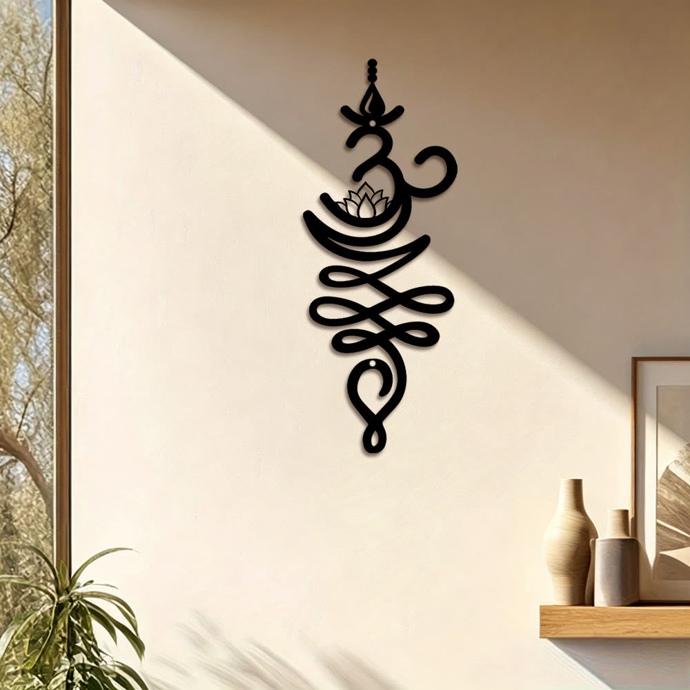 FuAttract Serenity Purity & Wisdom Om Lotus Metal Wall Decor Home Art Decor - image 1