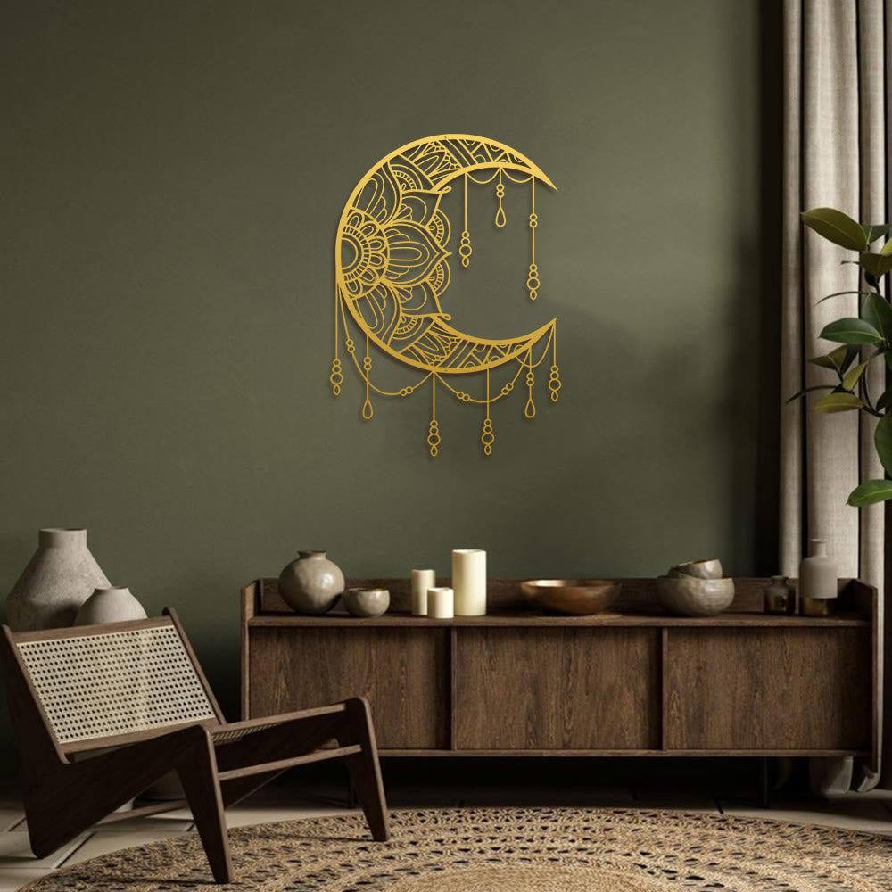 FuAttract Serenity Harmony & Mystic Crescent Moon Mandala Metal Wall Decor Home Art Decor - image 20