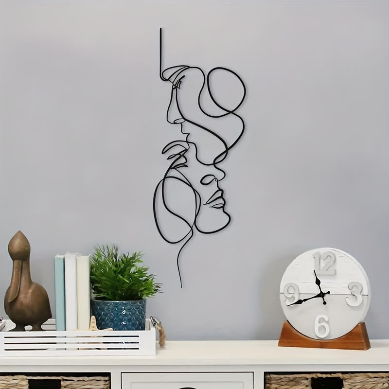 FuAttract Harmony Serenity & Artistic Energy Abstract Face Silhouette Metal Wall Decor Home Art Decor - image 3