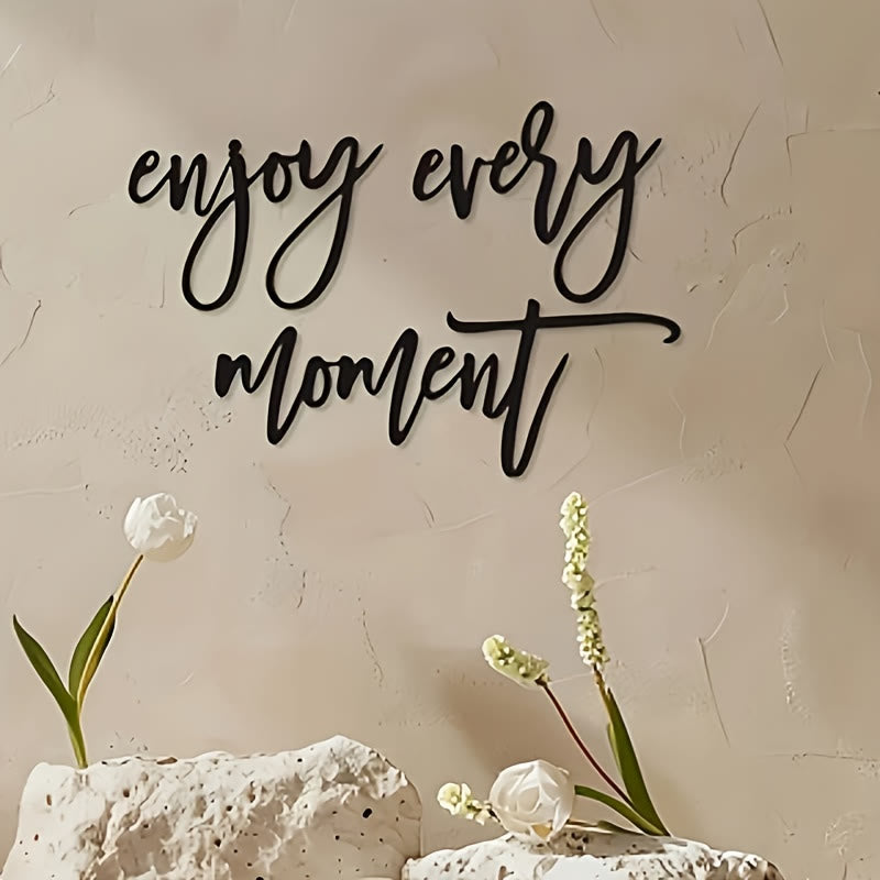 FuAttract Happiness Gratitude & Positive Enjoy Every Moment Metal Wall Decor Home Art Decor - image 1