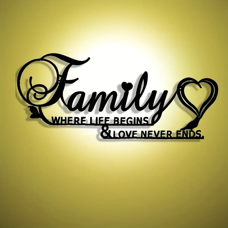 FuAttract Happiness Togetherness & Heartfelt Family Where Life Begins & Love Never Ends Metal Wall Decor Home Art Decor - image 5