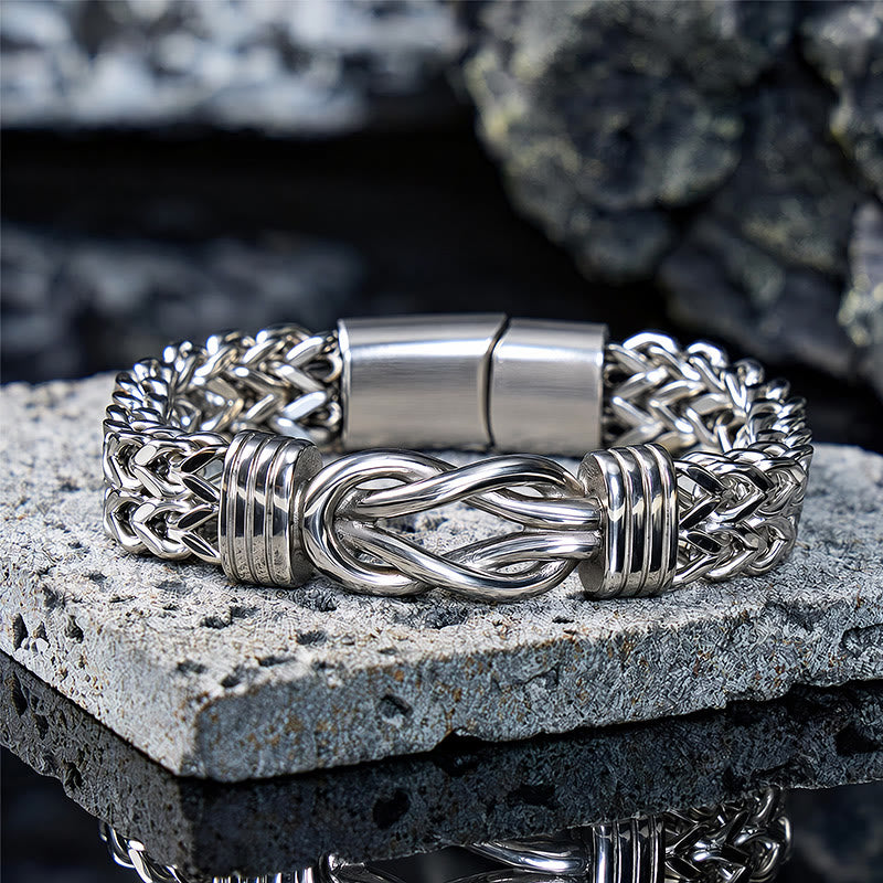 FuAttract Strength Confidence & Protection Stainless Steel Twist Link Double Layer Chain Bracelet - image 2