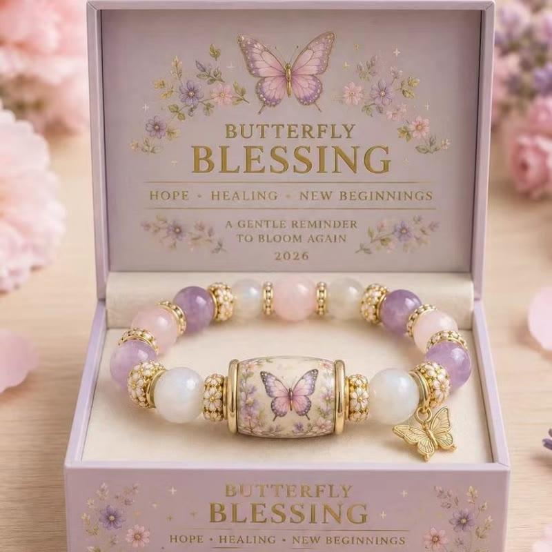 FuAttract Abundance Joy & Blooming Energy – Bee Bird Spring Garden Glaze Zinc Alloy Bracelet - Pink Butterfly - image 2