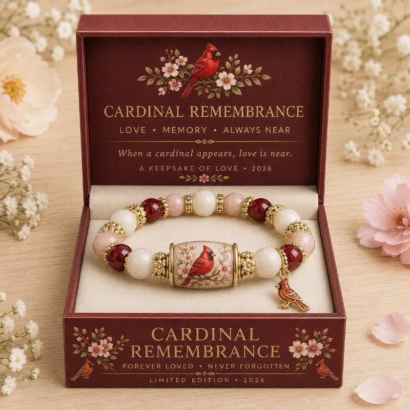 FuAttract Abundance Joy & Blooming Energy – Bee Bird Spring Garden Glaze Zinc Alloy Bracelet - Red Cardinal Bird - image 1