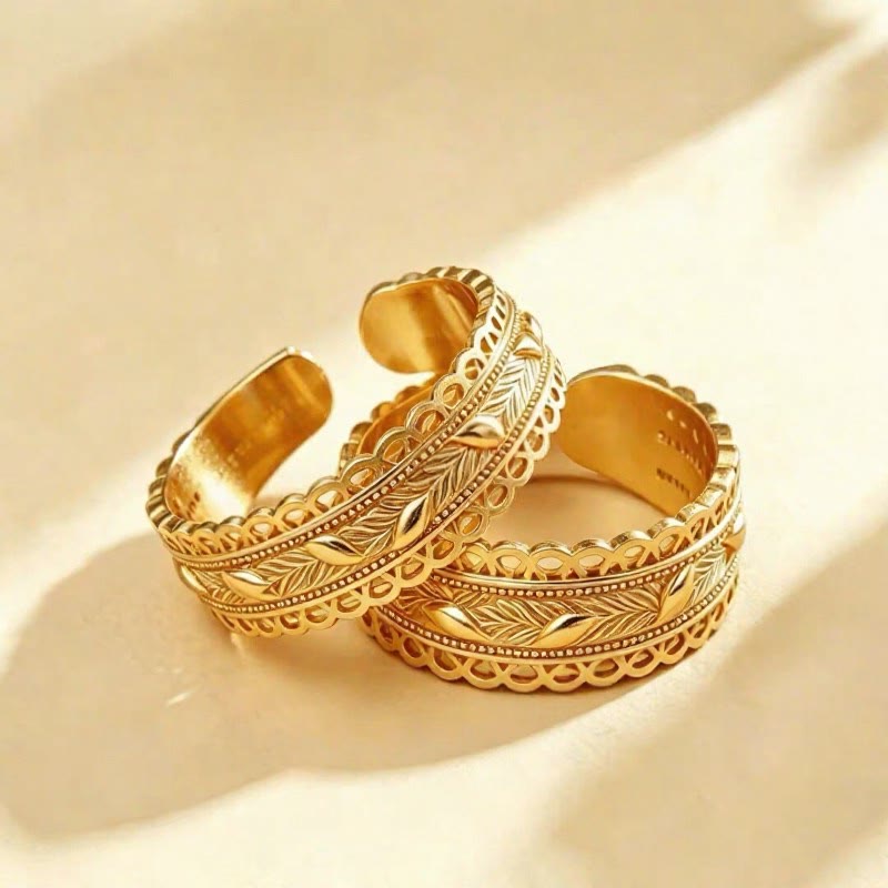 FuAttract Wealth Fortune Prosperity Copper Filigree Wheat Ring - image 3