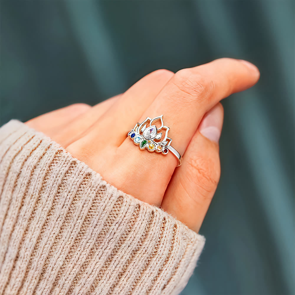 FuAttract Fortune Charm & Protection Copper Zircon Lotus Ring - image 4