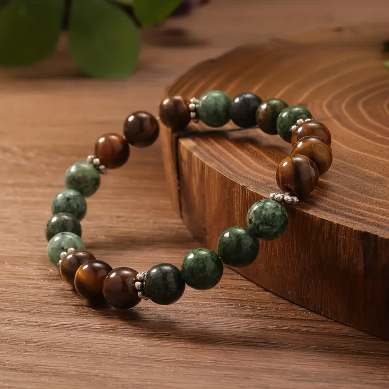 FuAttract Confidence Wisdom & Empowering Energy Tiger's Eye African Turquoise Stone Bracelet - image 1