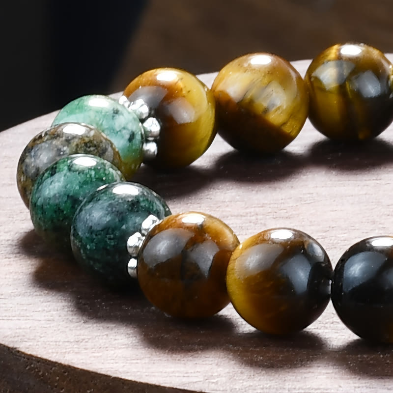 FuAttract Confidence Wisdom & Empowering Energy Tiger's Eye African Turquoise Stone Bracelet - image 6