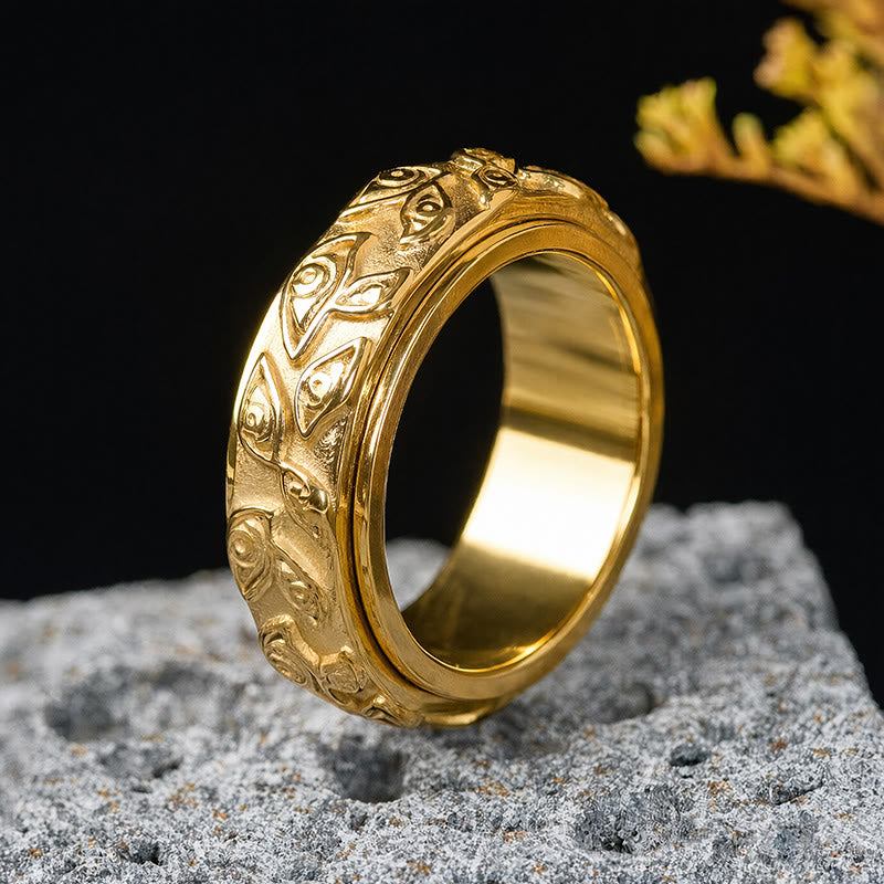 FuAttract Confidence Protection & Focus Rotating Evil Eye Stainless Steel Ring - image 2