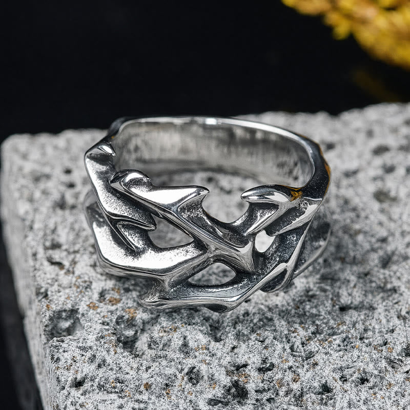 FuAttract Power Courage & Strength Vintage Dragon Totem Flame Titanium Steel Ring - image 4