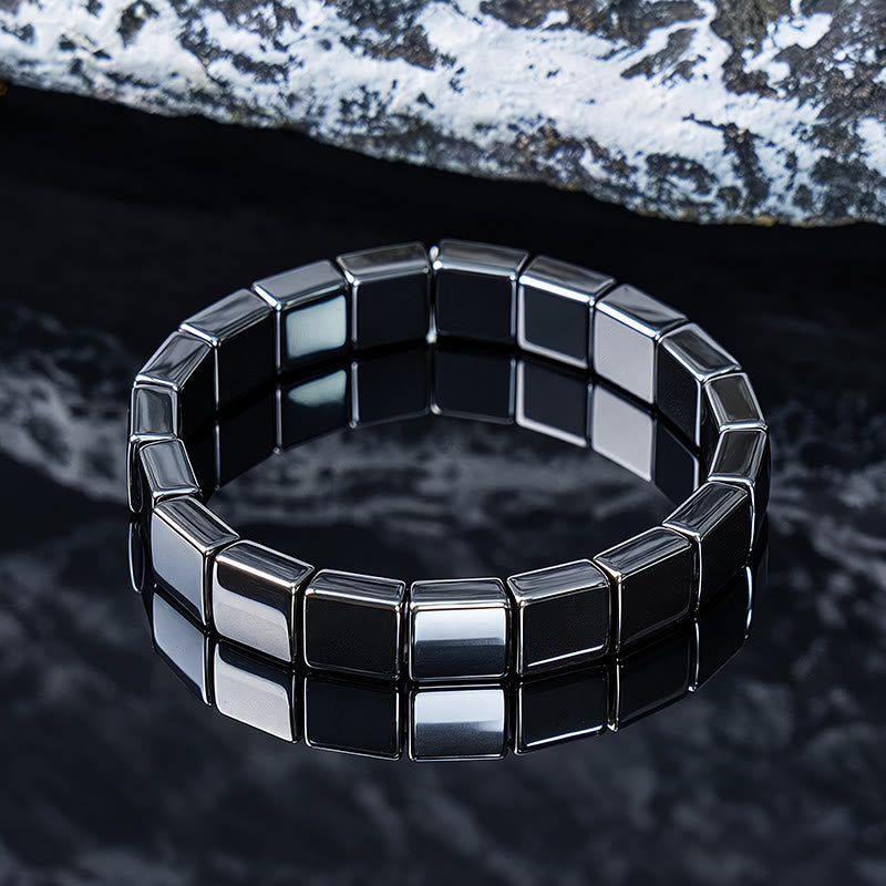 FuAttract Stability Grounding & Confidence Hematite Small S Wave Magnetic Bracelet - Square - image 9