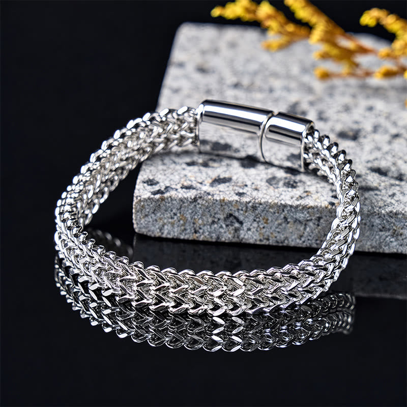 FuAttract Strength Stability & Connection Woven Square Reversible Stainless Steel Bracelet - image 2