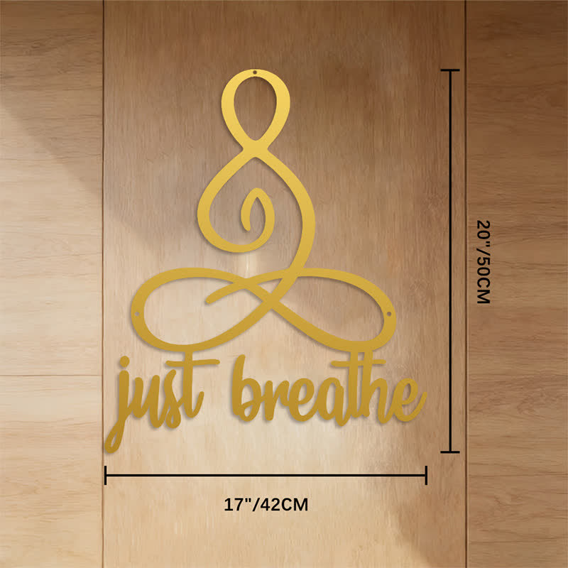 FuAttract Serenity Balance & Mindful Energy Buddha Just Breathe Yoga Home Art Metal Wall Decor - Gold - 17"*20"*0.05"/42*50*0.12cm - image 12