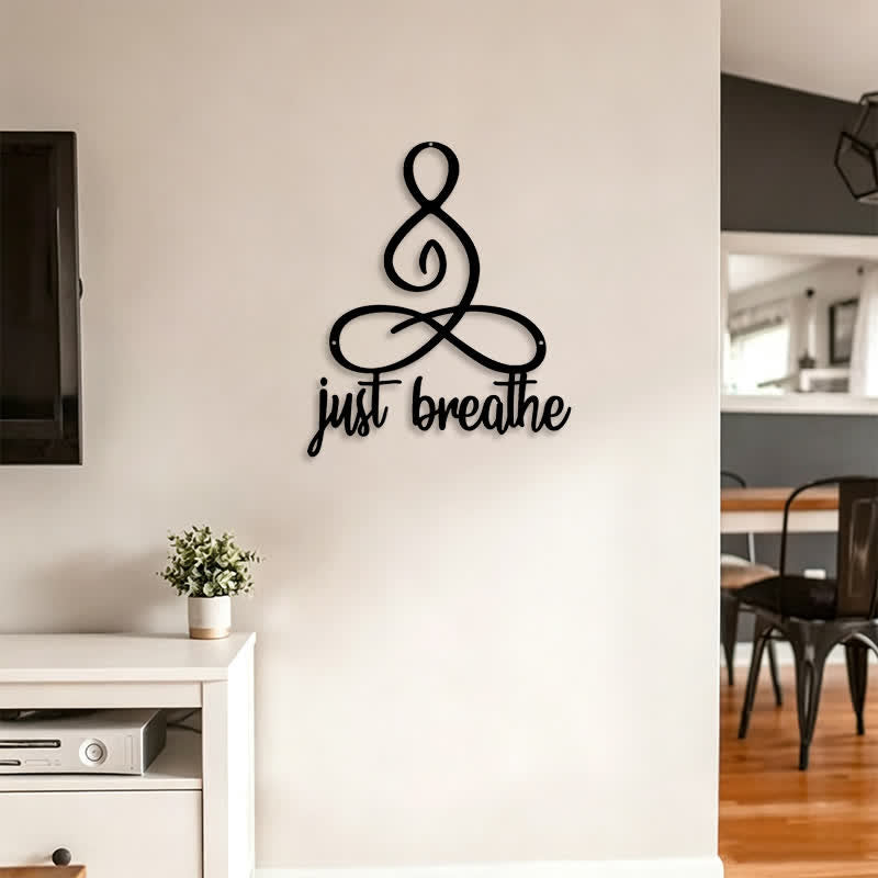 FuAttract Serenity Balance & Mindful Energy Buddha Just Breathe Yoga Home Art Metal Wall Decor - image 6