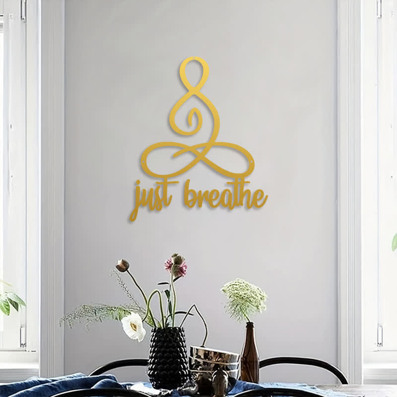 FuAttract Serenity Balance & Mindful Energy Buddha Just Breathe Yoga Home Art Metal Wall Decor - image 9
