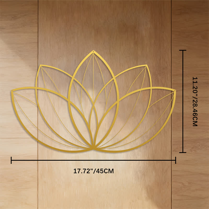 FuAttract Purity Harmony & Serenity Lotus Geometry Yoga Metal Wall Decor Home Art Decor - Gold - 17.72"*11.20"*0.05"/45*28.46*0.12cm - image 17