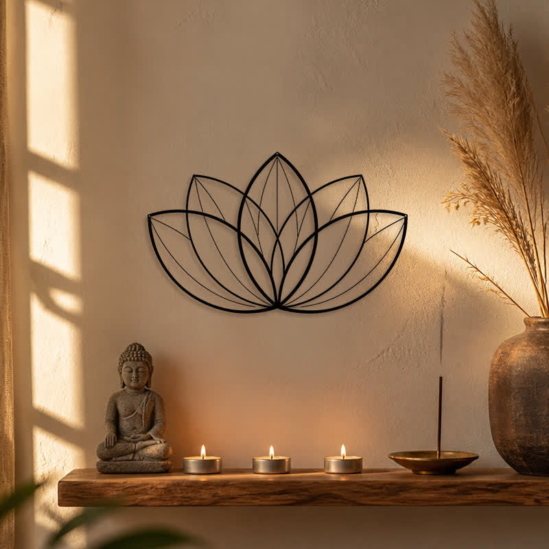 FuAttract Purity Harmony & Serenity Lotus Geometry Yoga Metal Wall Decor Home Art Decor - image 1