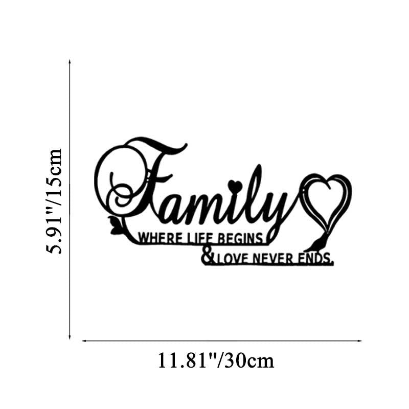 FuAttract Happiness Togetherness & Heartfelt Family Where Life Begins & Love Never Ends Metal Wall Decor Home Art Decor - 30 × 15 × 0.1 cm / 11.81 × 5.91 × 0.04 in - image 8