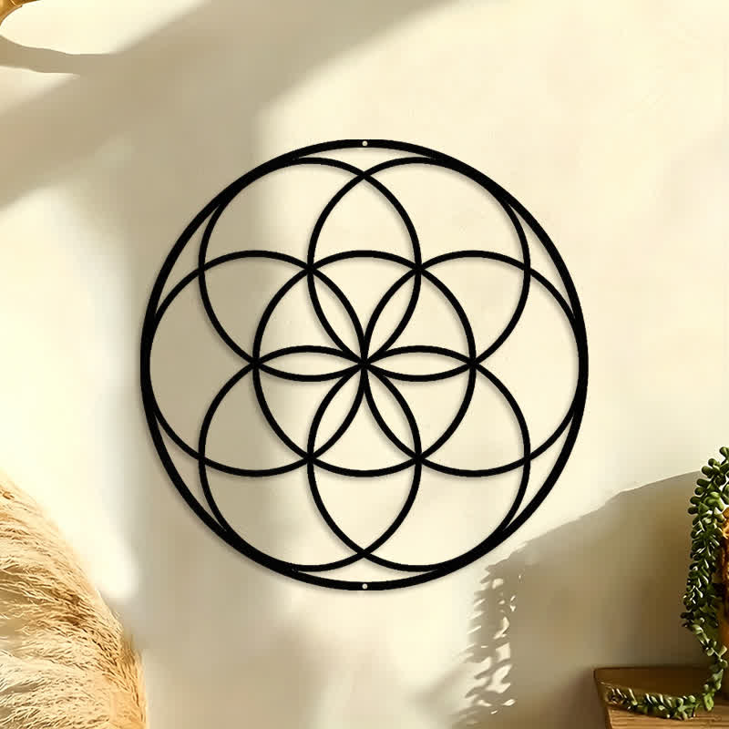 FuAttract Harmony Balance & Sacred Mandala Seed of Life Metal Wall Decor Home Art Decor - image 0
