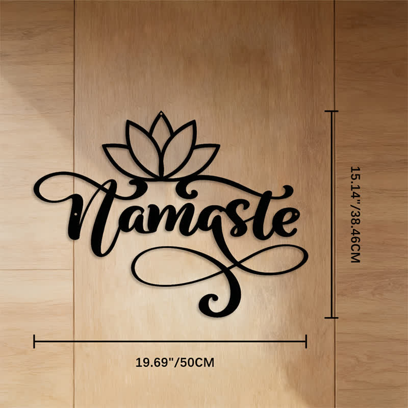 FuAttract Harmony Peace & Sacred Namaste Gesture Lotus Metal Wall Decor Home Art Decor - Black - 19.69"*15.14"*0.05"/50*38.46*0.12cm - image 7