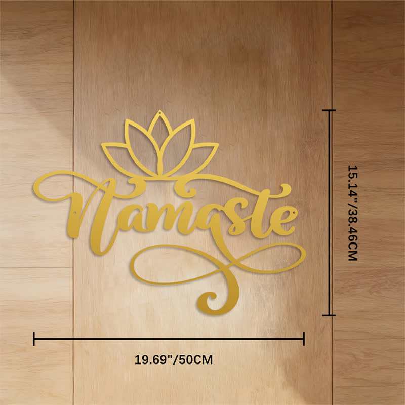 FuAttract Harmony Peace & Sacred Namaste Gesture Lotus Metal Wall Decor Home Art Decor - Gold - 19.69"*15.14"*0.05"/50*38.46*0.12cm - image 19