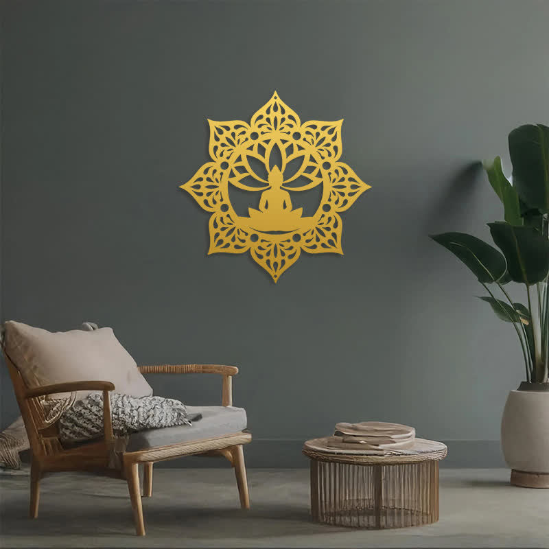 FuAttract Peace Harmony & Spiritual Seated Buddha Lotus Mandala Home Art Metal Wall Decor - image 23