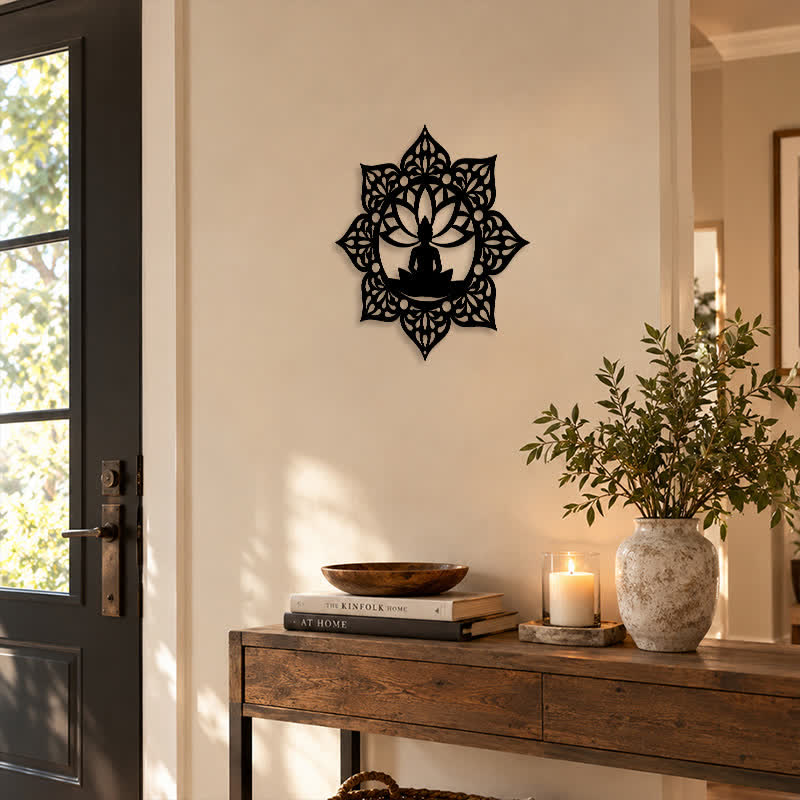 FuAttract Peace Harmony & Spiritual Seated Buddha Lotus Mandala Home Art Metal Wall Decor - image 10