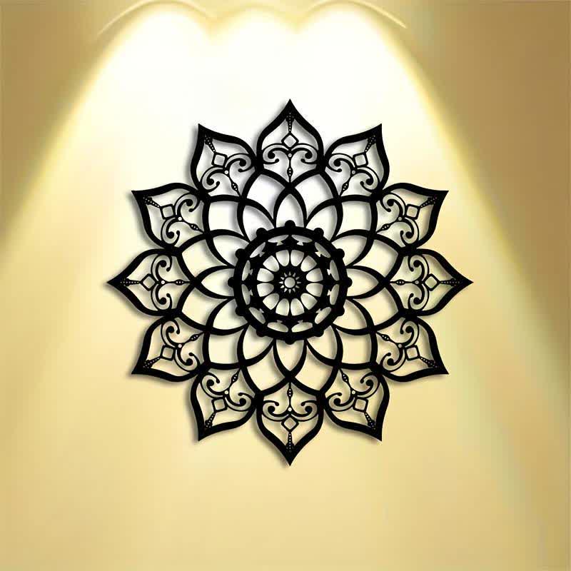 FuAttract Wisdom Peace & Spiritual Lotus Mandala Metal Wall Decor Home Art Decor - image 0