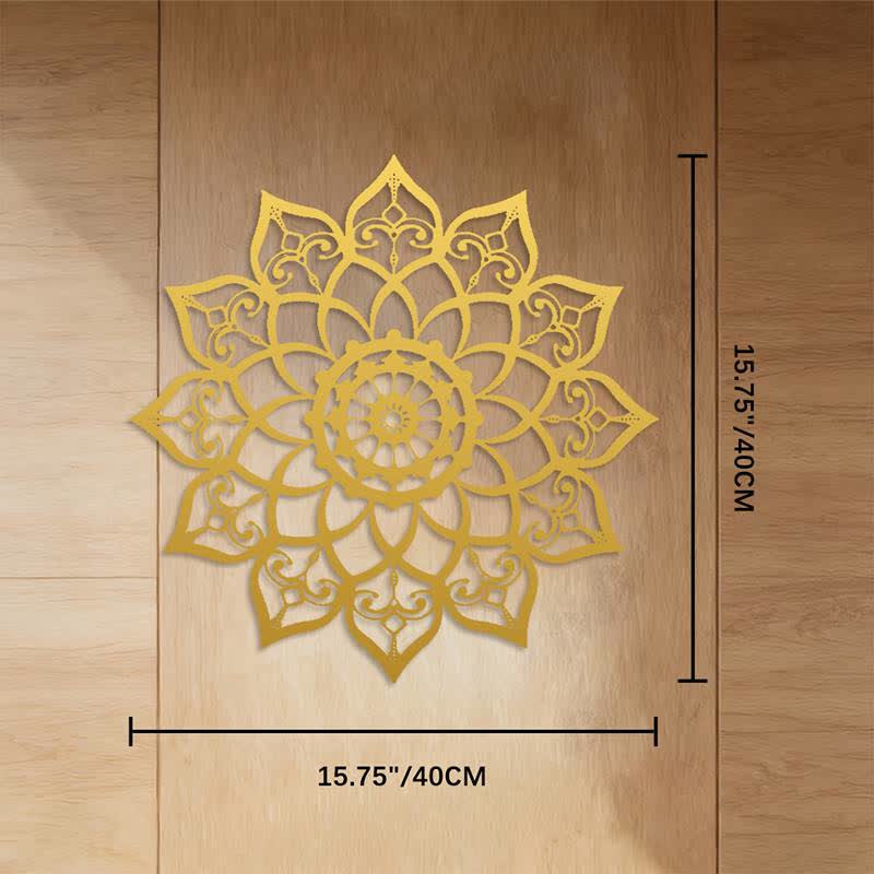 FuAttract Wisdom Peace & Spiritual Lotus Mandala Metal Wall Decor Home Art Decor - Gold - 15.75"*15.75"*0.05"/40*40*0.12cm - image 19