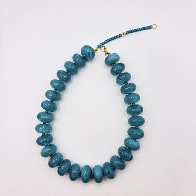FuAttract Joy Creativity & Confidence Colorful Acrylic Bead Dopamine Fashion Necklace - Peacock Blue - image 10
