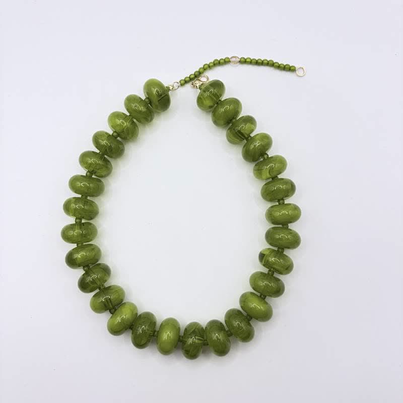 FuAttract Joy Creativity & Confidence Colorful Acrylic Bead Dopamine Fashion Necklace - Army Green - image 18