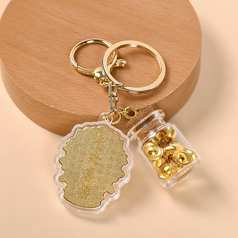 FuAttract Protection Fortune & Safe Travel Acrylic Imitation Gold Foil Mazu Zodiac Horse Sycee Engraved Keychain - Mazu2【Peace and Joy】 - image 9