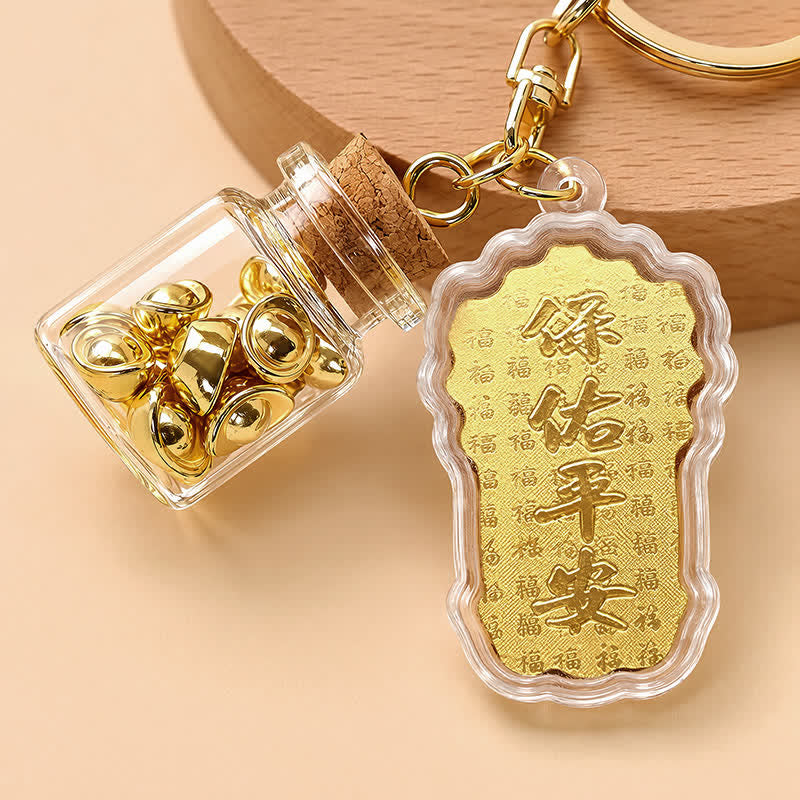 FuAttract Protection Fortune & Safe Travel Acrylic Imitation Gold Foil Mazu Zodiac Horse Sycee Engraved Keychain - image 16