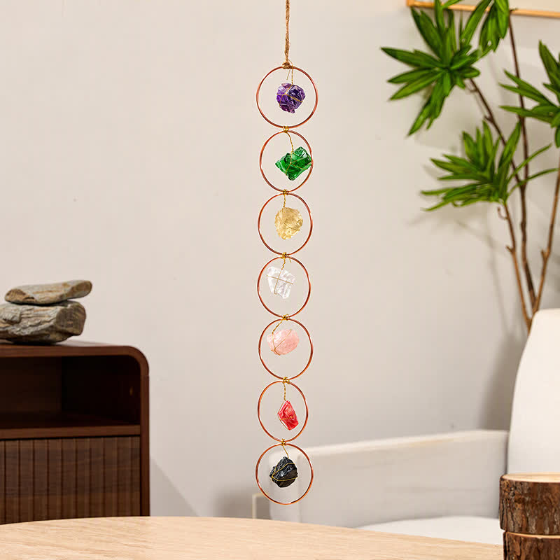 FuAttract Serenity Healing & Harmony Irregular Seven Chakra Raw Crystal Bohemian Wall Decor - Seven Chakra Crystal - image 0