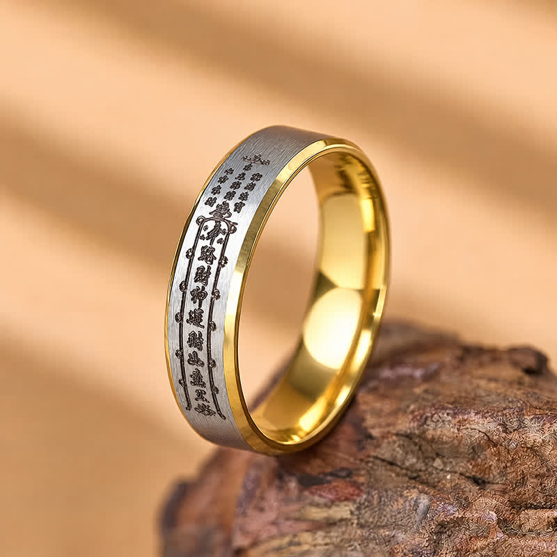 FuAttract Fortune Prosperity & Feng Shui Stainless Steel Five-Way God of Wealth Ring - image 5