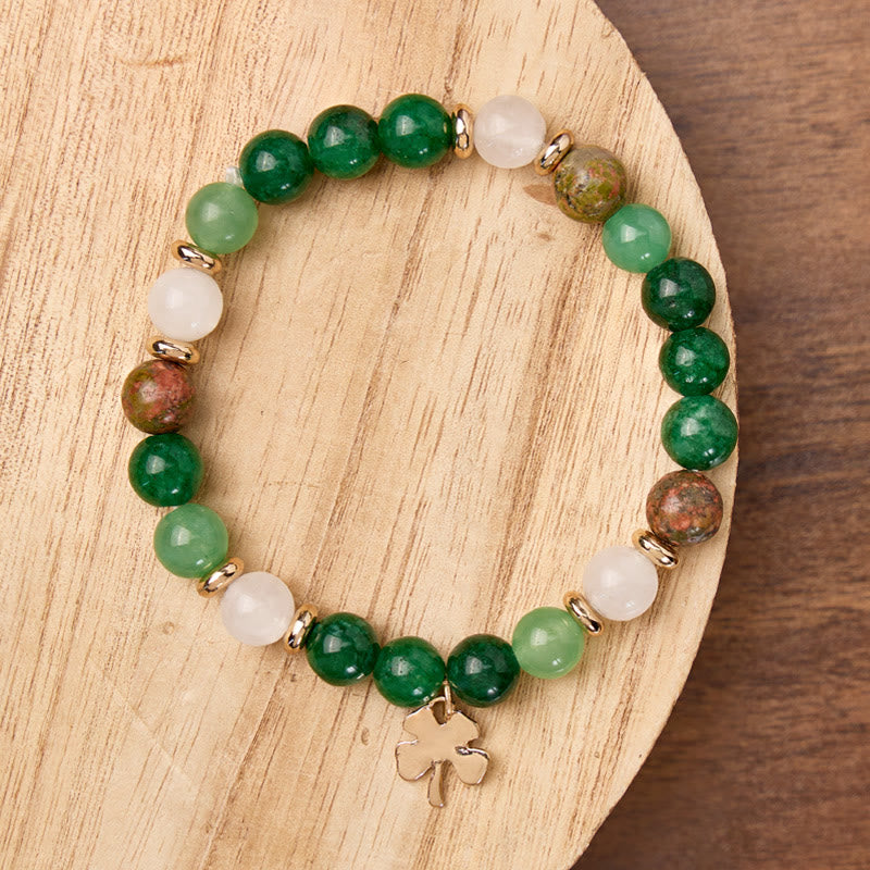 FuAttract Growth Harmony & Positive Energy Green Aventurine Moonstone Unakite Chrysocolla Forest Style Bracelet - image 4