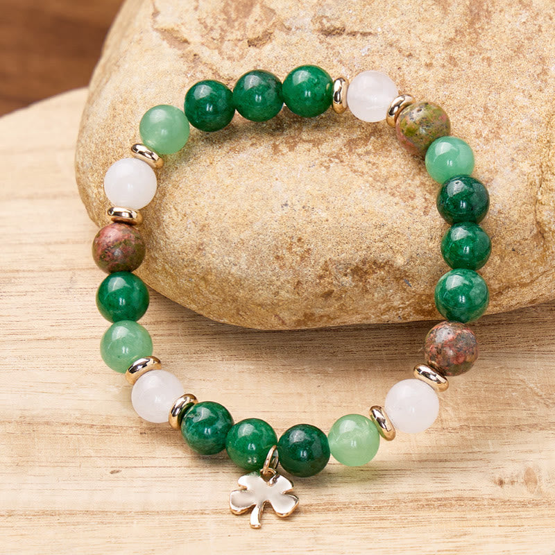 FuAttract Growth Harmony & Positive Energy Green Aventurine Moonstone Unakite Chrysocolla Forest Style Bracelet - image 1