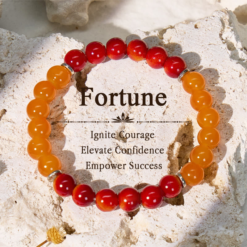 FuAttract Wealth Attract & Success Red Tiger's Eye Yellow Agate Lucky Bracelet - 8mm - image 0